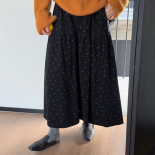时尚 细腻灯芯绒印花半裙复古百搭韩版 碎花9981 moon2025秋季 about