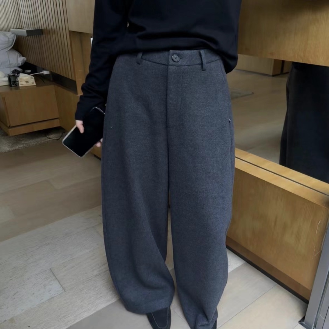aboutmoon2025冬季羊毛呢休闲裤