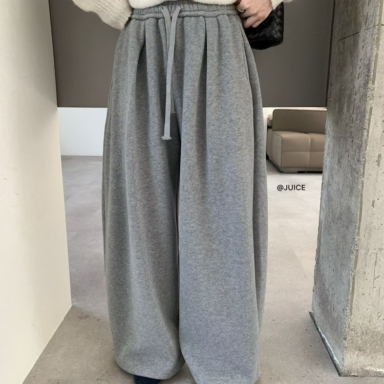 juice2025冬季加绒弯刀卫裤女