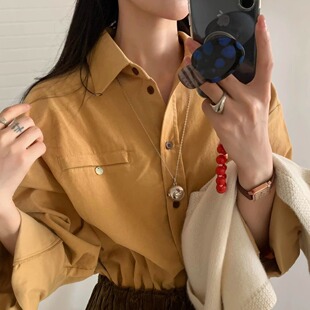 OMELET蛋卷家2025秋季新款舒适时尚复古百搭灯芯绒衬衫GC24668