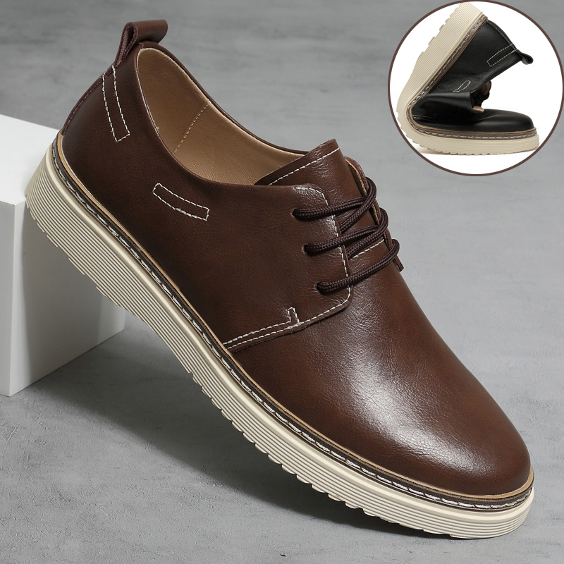 头层牛皮休闲鞋真皮皮鞋英伦青年