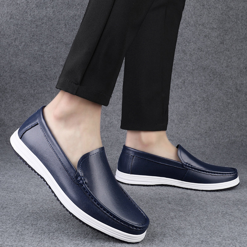 头层牛皮休闲皮鞋男真皮透气乐福鞋真皮英伦复古一脚蹬豆豆鞋软底,流行男鞋,休闲皮鞋,淘宝优惠券,粉丝福利购,淘宝优惠卷