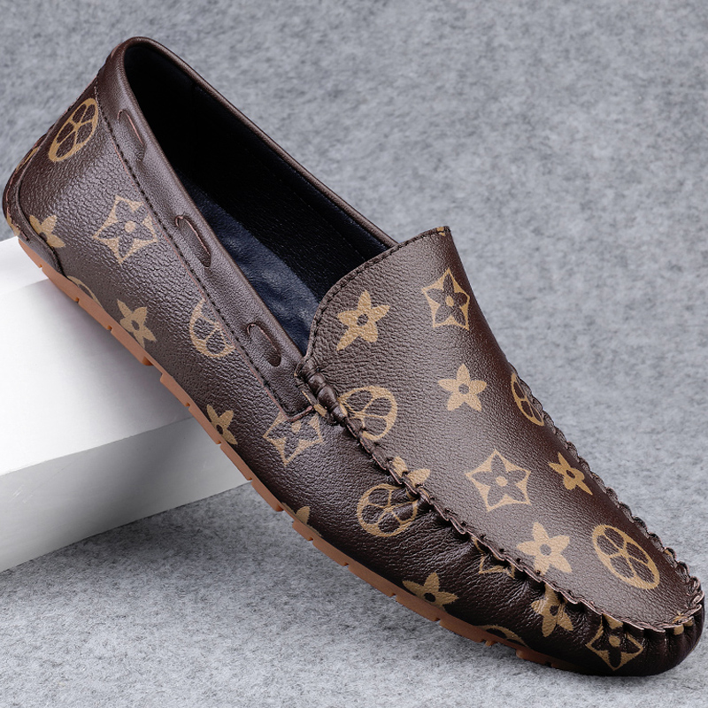 37码牛筋底豆豆鞋休闲懒人皮鞋男