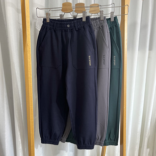 高品质罗马布中大童收口运动休闲卫裤高弹有筋骨不起膝盖
