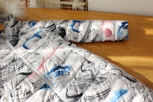 冬款白鸭绒女童中长款薄款羽绒服花色漂亮真毛条双向拉链