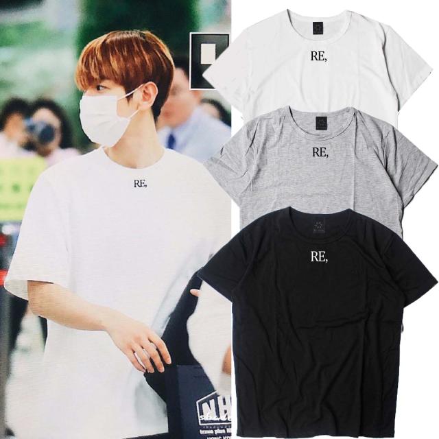 夏季EXO边伯贤应援服同款短袖T恤英文RE休闲大码半袖宽松衣服TEE