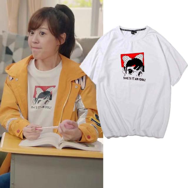 爱情公寓5美嘉同款衣服白色短袖t恤落肩宽松韩版ins潮学生百搭