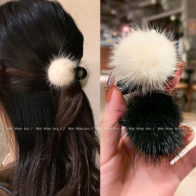 抓夹亚克力气质百搭毛绒