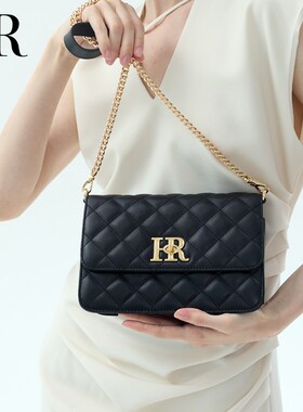 HR赫莲娜包包2026春节新款高级感菱格链条包轻奢女包单肩斜挎包女