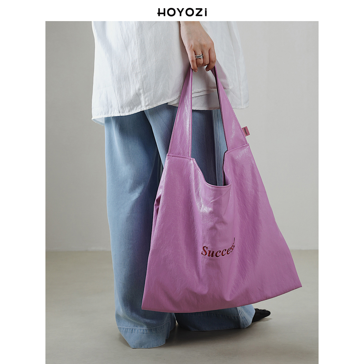 【小优家包包】HOYOZI薄雾玫瑰 原创春夏慵懒风大容量托特单肩包