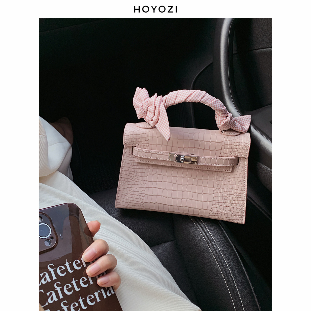 【小优家包包】HOYOZI高定真皮女包迷你凯莉包单肩斜挎女2025新款,箱包皮具/热销女包/男包,小方包,淘宝优惠券,粉丝福利购,淘宝优惠卷