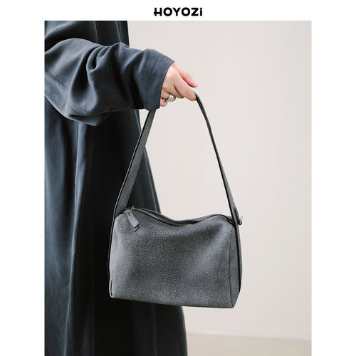 【小优家包包】HOYOZI灰色饭盒斜挎包女包新款手提单肩包