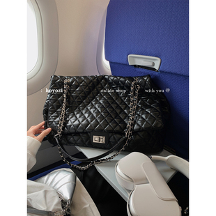 短途旅行包菱格链条托特包包女大容量单肩 HOYOZI 小优家包包