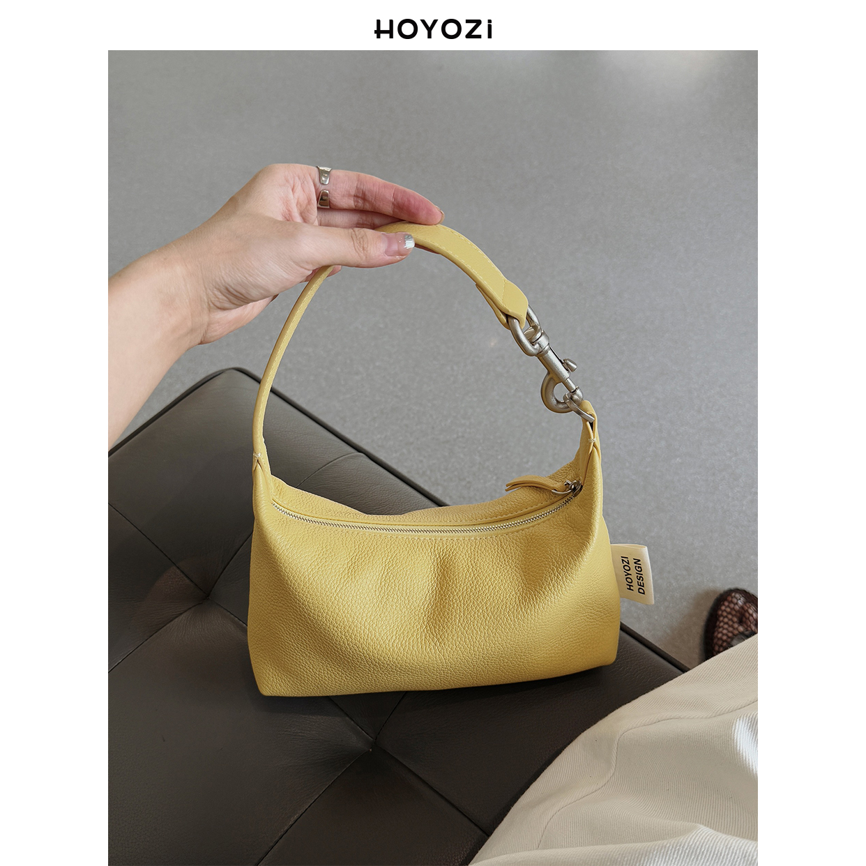 7/12 20:00 新品上架【小优家包包】HOYOZI头层牛皮小鸡黄腋下包