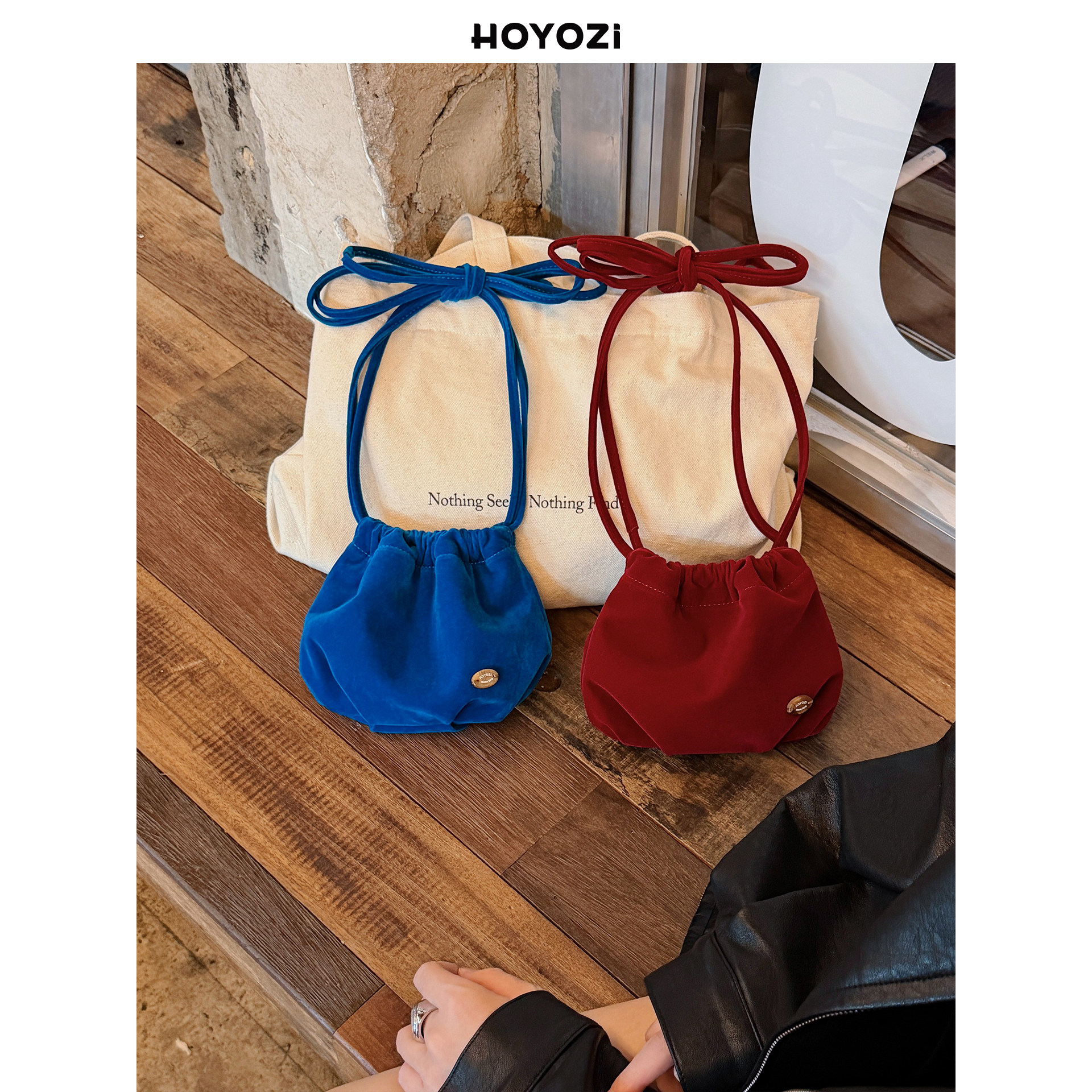 【小优家包包】HOYOZI秋冬韩国红色手机包包女式2026新款斜挎小包