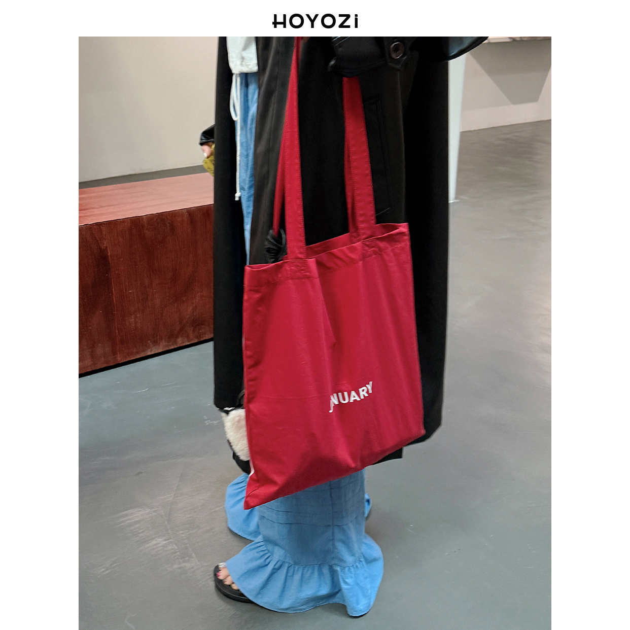 【小优家包包】HOYOZI原创幸运红禧 韩国红色帆布包包女2025新款