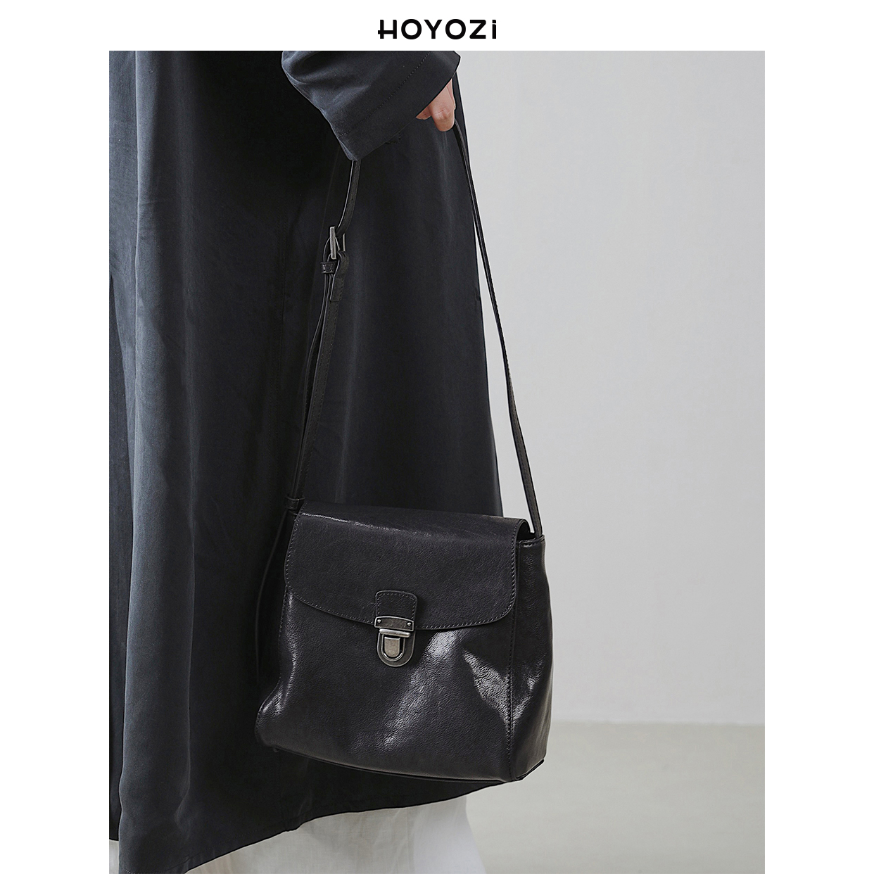 【小优家包包】HOYOZI头层牛皮腋下包单肩通勤斜挎包女包2025新款