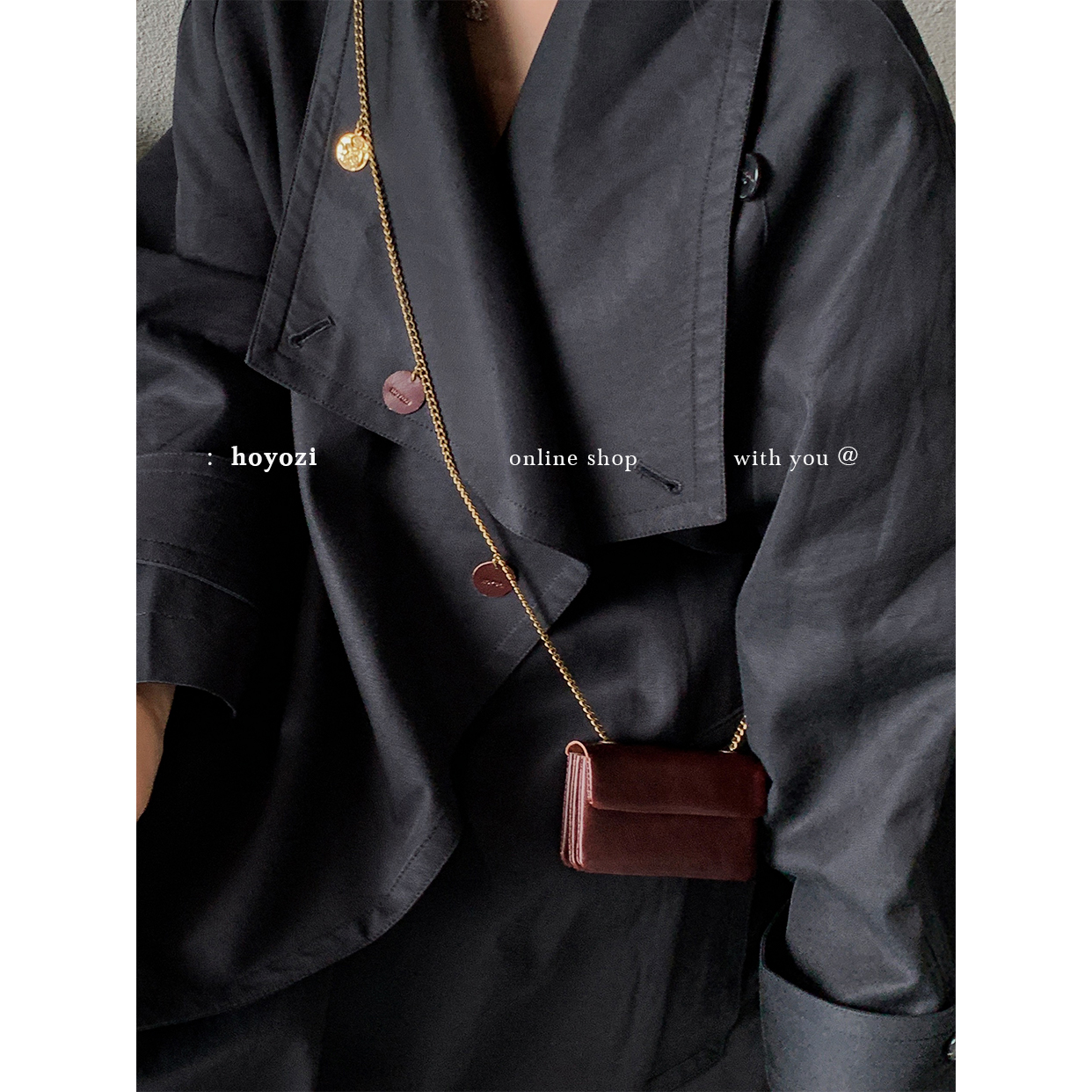 【小优家包包】HOYOZI头层牛皮斜挎零钱卡包女士包包链条2025秋新