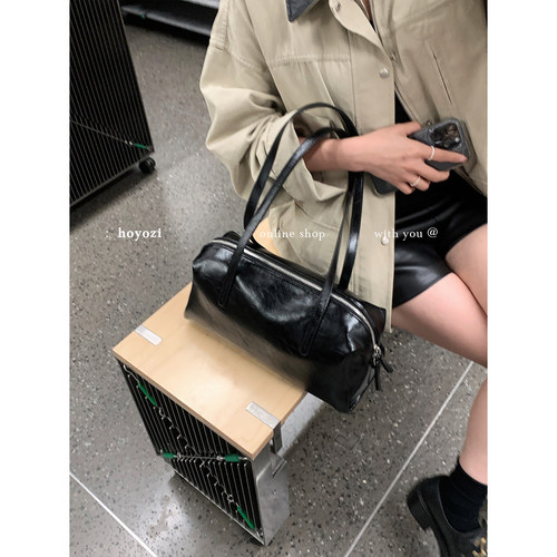 【小优家包包】HOYOZI 韩国黑色托特包女单肩包包2026新款大容量