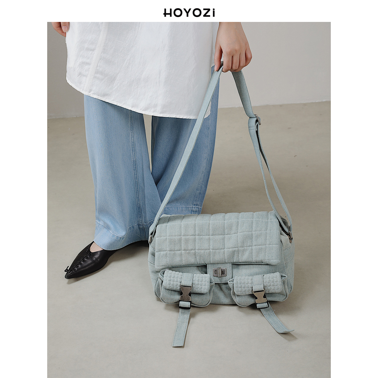 【小优家包包】HOYOZI宫崎骏的夏天 大容量牛仔相机斜挎包包女