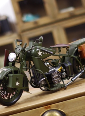 酒吧装饰品摆件橱窗摩托车模型