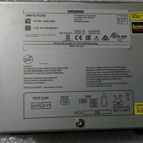 6AV7881-1AA00-2BA0 工控一体机 质保一年 带包装议价维修