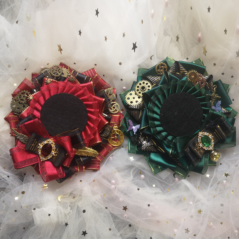 原创设计5cm酒红墨绿CP情侣吧唧托可改色定制痛包填充物齿轮朋克