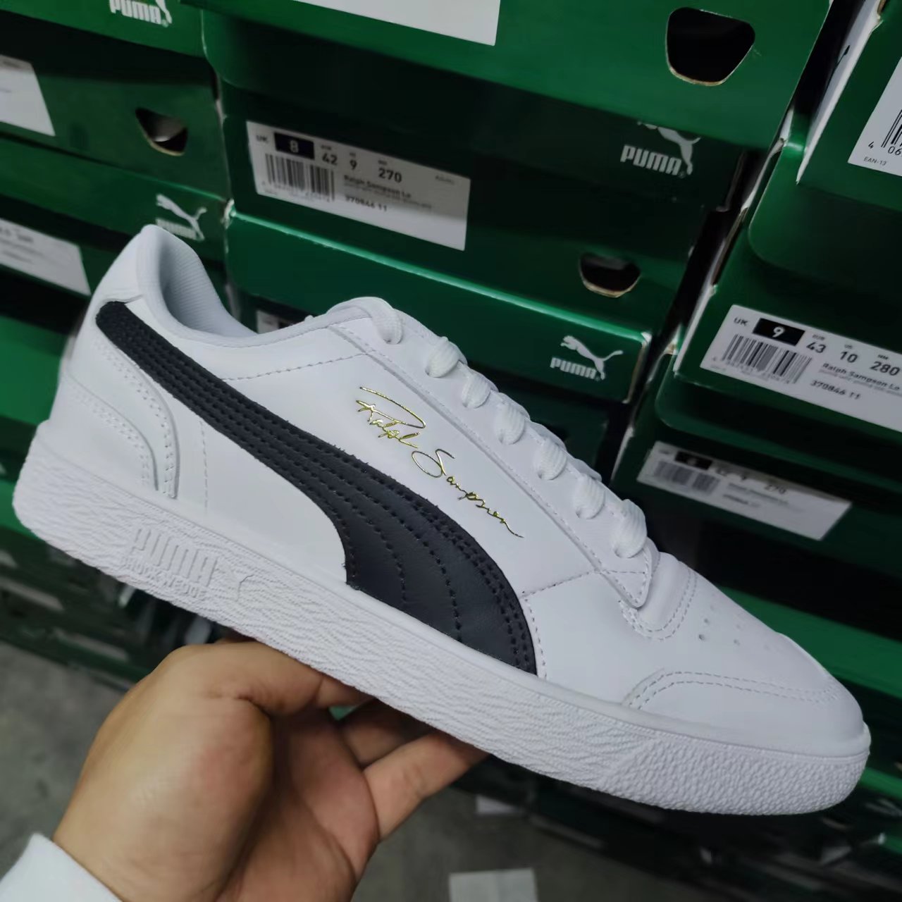 彪马Puma Ralph Sampson白黑皮面男女低帮休闲板鞋 370846-11-08 运动鞋new 运动休闲鞋 原图主图