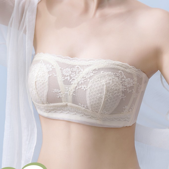 无肩带薄款兔耳朵隐形文胸蕾丝美背2023爆款抹胸防滑胸罩裹胸