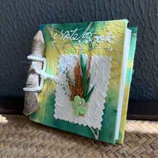 泰国纯手工纸笔记本手账记事真干花复古DIY学生作业小礼品