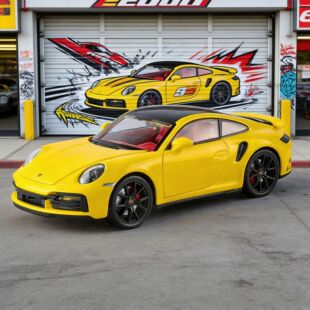 智冠天下1 24保时捷911合金汽车模型回力声光玩具跑车仿真车转向