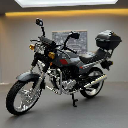 嘉业合金车模1:12双排王125t摩托车带声光儿童玩具车模型摆件收藏