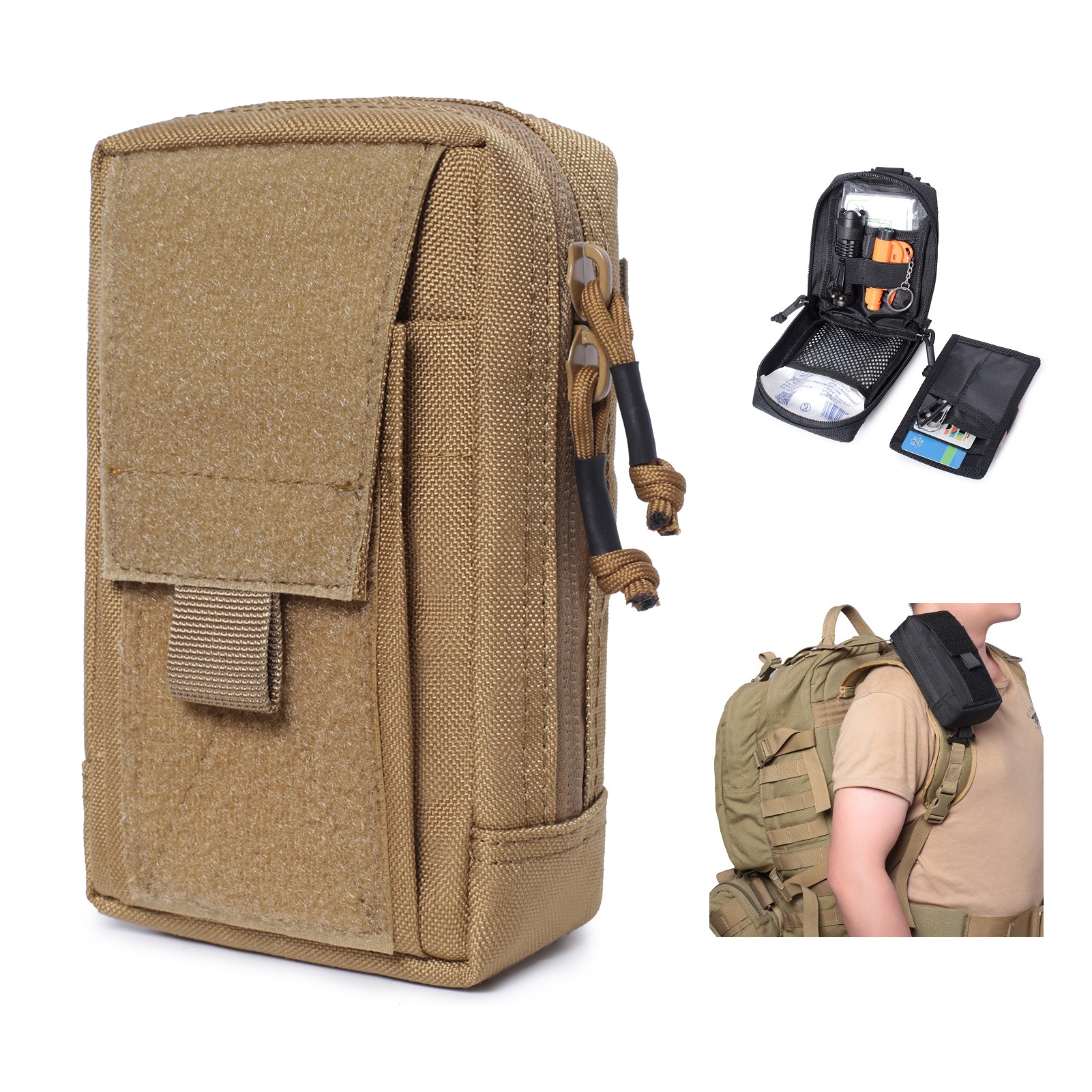 1000D户外MOLLE战术腰包手机包双肩背包肩带挂包EDC工具收纳袋-封面