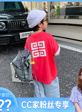 CC家CC CC家CC潮牌宽松男童纯棉半袖T恤K232TX3034