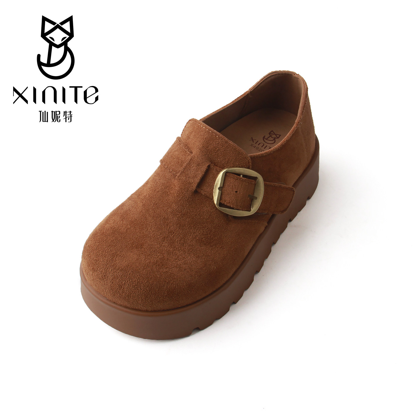 仙妮特2026新款全包勃肯鞋女厚底增高复古休闲乐福鞋 X492016,女鞋,勃肯鞋/软木鞋,淘宝优惠券,粉丝福利购,淘宝优惠卷