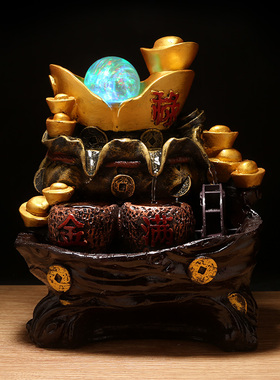 金盆福禄一身流水摆件吉祥元宝