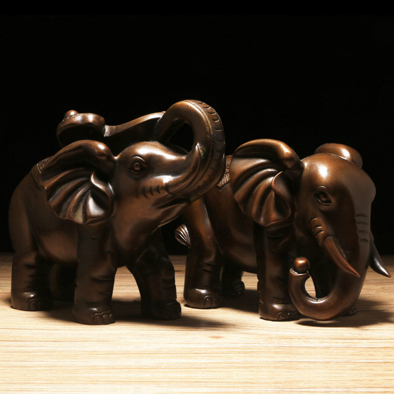 精铜富贵荣华象摆件精工艺大象摆件如意家居饰品开业送礼