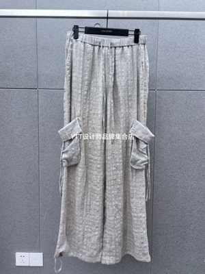 顺丰包邮 UNCODED/2026夏季新款灰色格纹休闲裤宽松百搭工装裤女