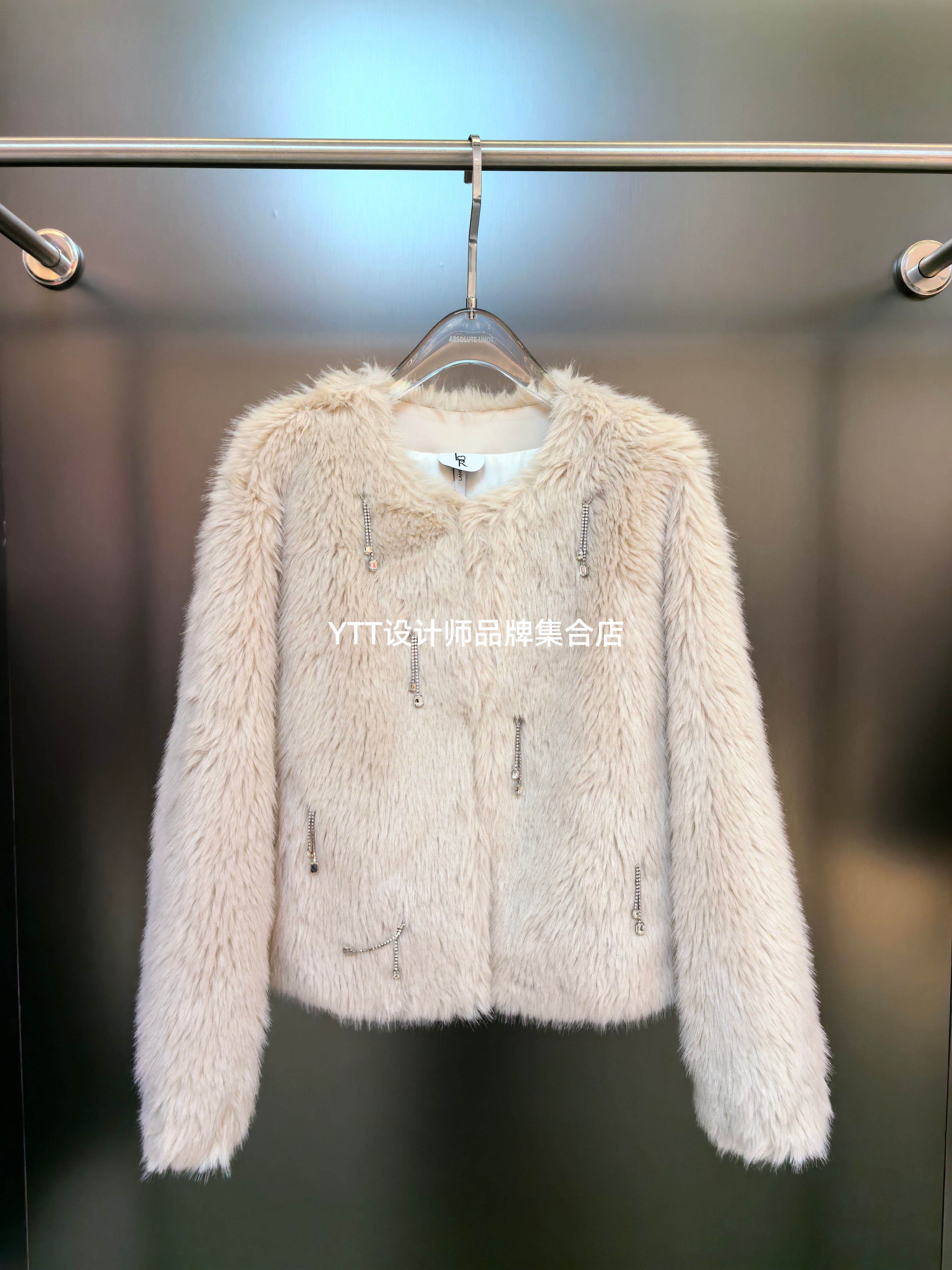 顺丰包邮 LAMERRY朗美睿2025冬季新款杏色时尚休闲环保毛短外套