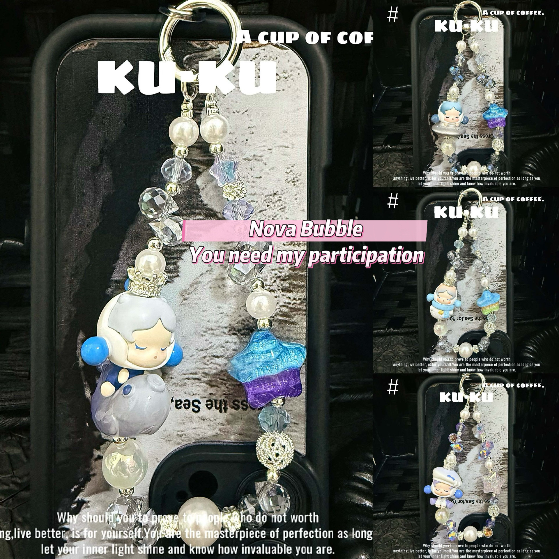正版泡泡玛特萌粒油画星高级SP氛围绘珠多巴胺手机链包挂饰钥匙扣
