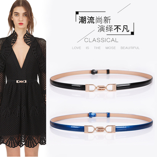 皮带窄款 免打孔真皮收腰黑色细款 饰大衣衬衫 女士连衣裙腰带百搭装
