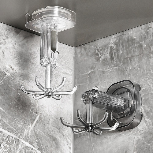 吸盘旋转挂钩六爪收纳置物架