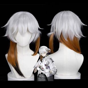 重返未来1999兔毛手袋cos假发特调拼色造型 仿真头皮顶 玫瑰网