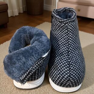恩施手工棉鞋冬季加厚保暖男女包跟厚底中老年人居家外穿高帮棉拖