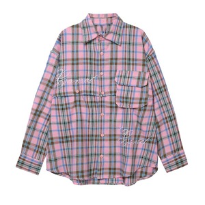 ONE9STORE 可拆卸长短两穿格子衬衫女春甜酷设计感宽松格纹衬衣