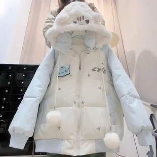 女童冬季羽绒服2026新款12岁13中大童15学生洋气加绒保暖棉服外套