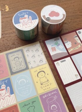 唐小糖原创便签卷 复古可爱食物购物 带蚂蚁线轻松撕 带底纸 20图
