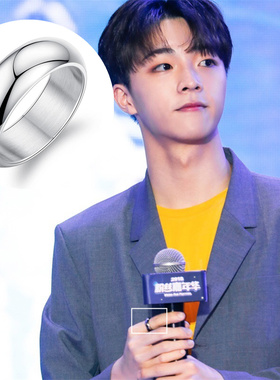 欧美风银色复古戒指陈立农同款