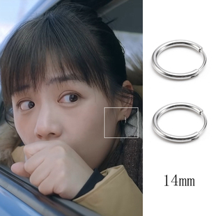 烟火人间马思纯同款耳环个性s925纯银简约耳圈清纯百搭高级感女韩