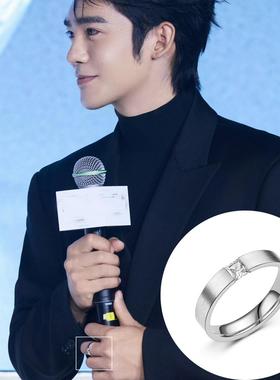 于适同款戒指钛钢夹钻镶钻哑光